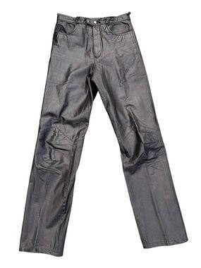 Vintage 90s Leather Loft 100% Leather Black Straight Leg Women’s Pants size 28